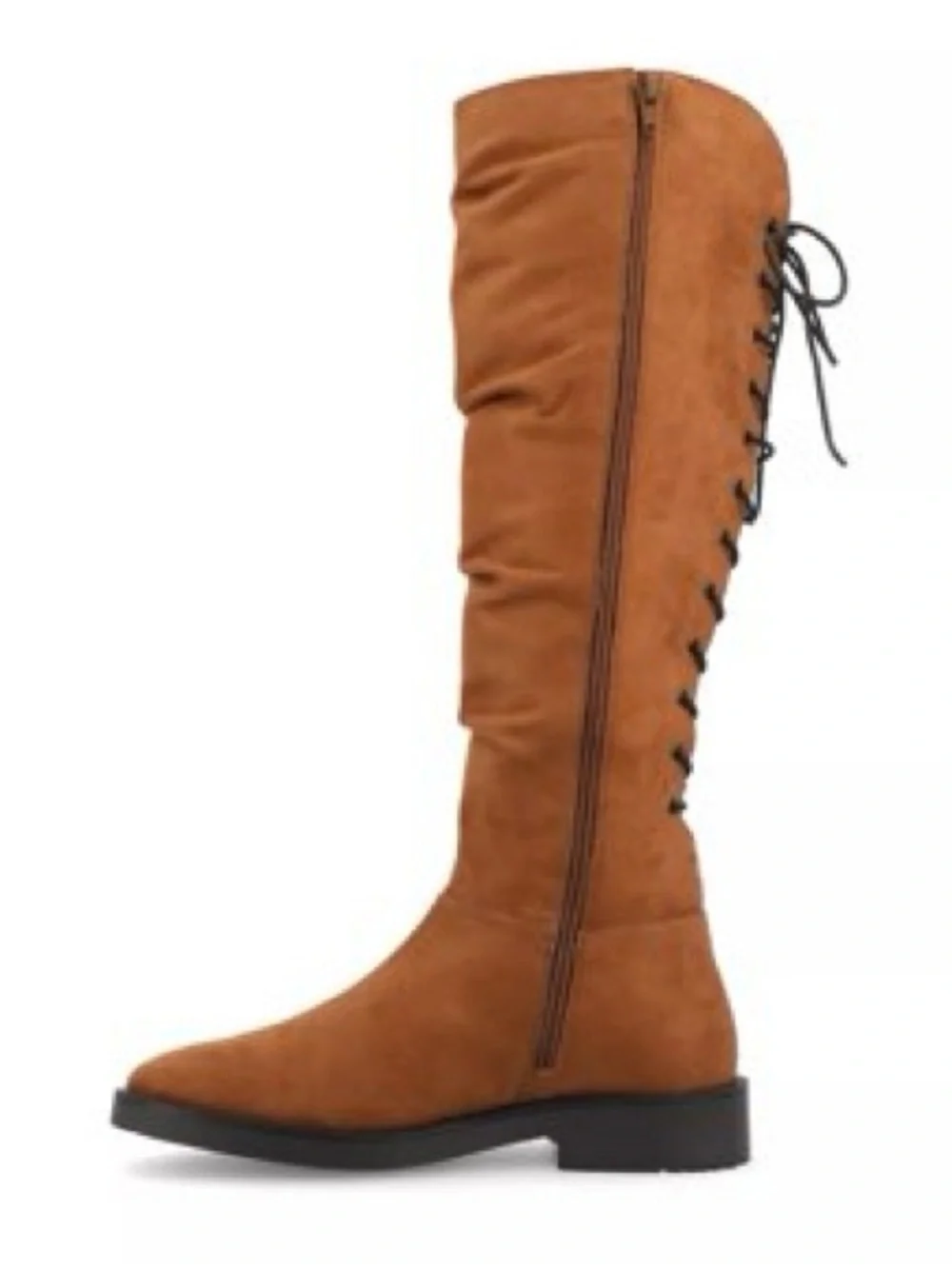 Journee Collection Tan Suede Over-the-Knee Slouch Boots